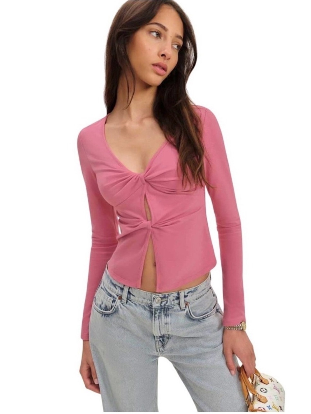 Reformation Tefi Pink Knit Top Size Small NWOT